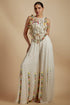 Ivory Embroidered Back Tie-Up Choli With Sharara